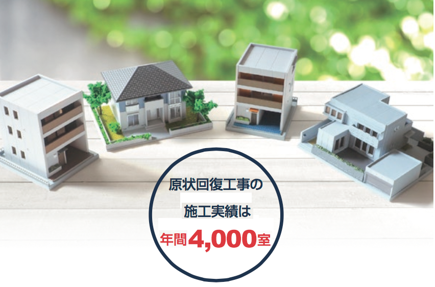 原状回復工事施工実績 年間4000室【株式会社 建和】